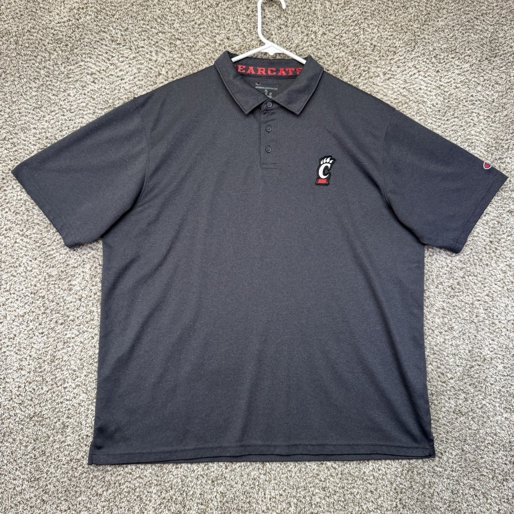 Cincinnati Bearcats Polo Shirt Men's XL Gray Champion Performance Stretch NCAA